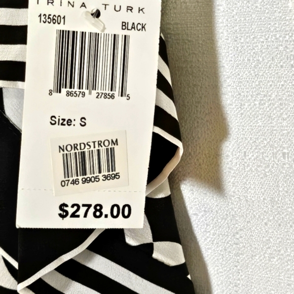 Trina Turk Cut Out Shoulder 100% Silk 'Scarf' Blouse Sz Small - Picture 6 of 8